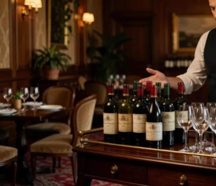 Sommelier prezentujący selekcję win w eleganckiej restauracji