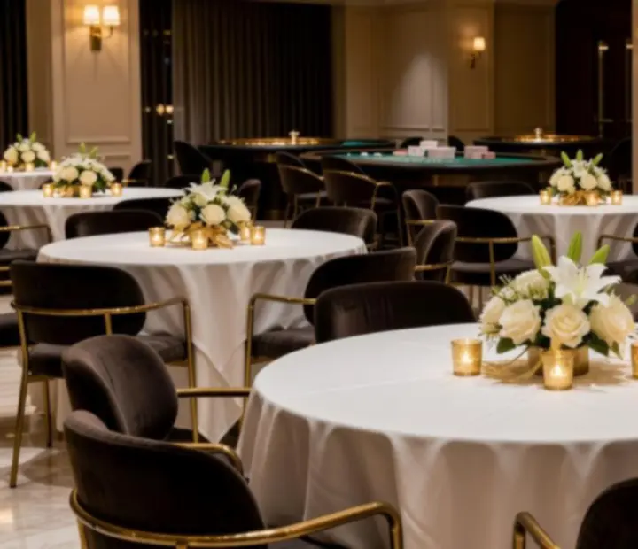 Ustawienie stołów na elegancki event grupowy w restauracji Velastrelio